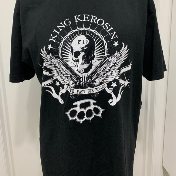 Men's t-shirt Skull Live Fast RIP King Kerosin - Picture 3 of 6